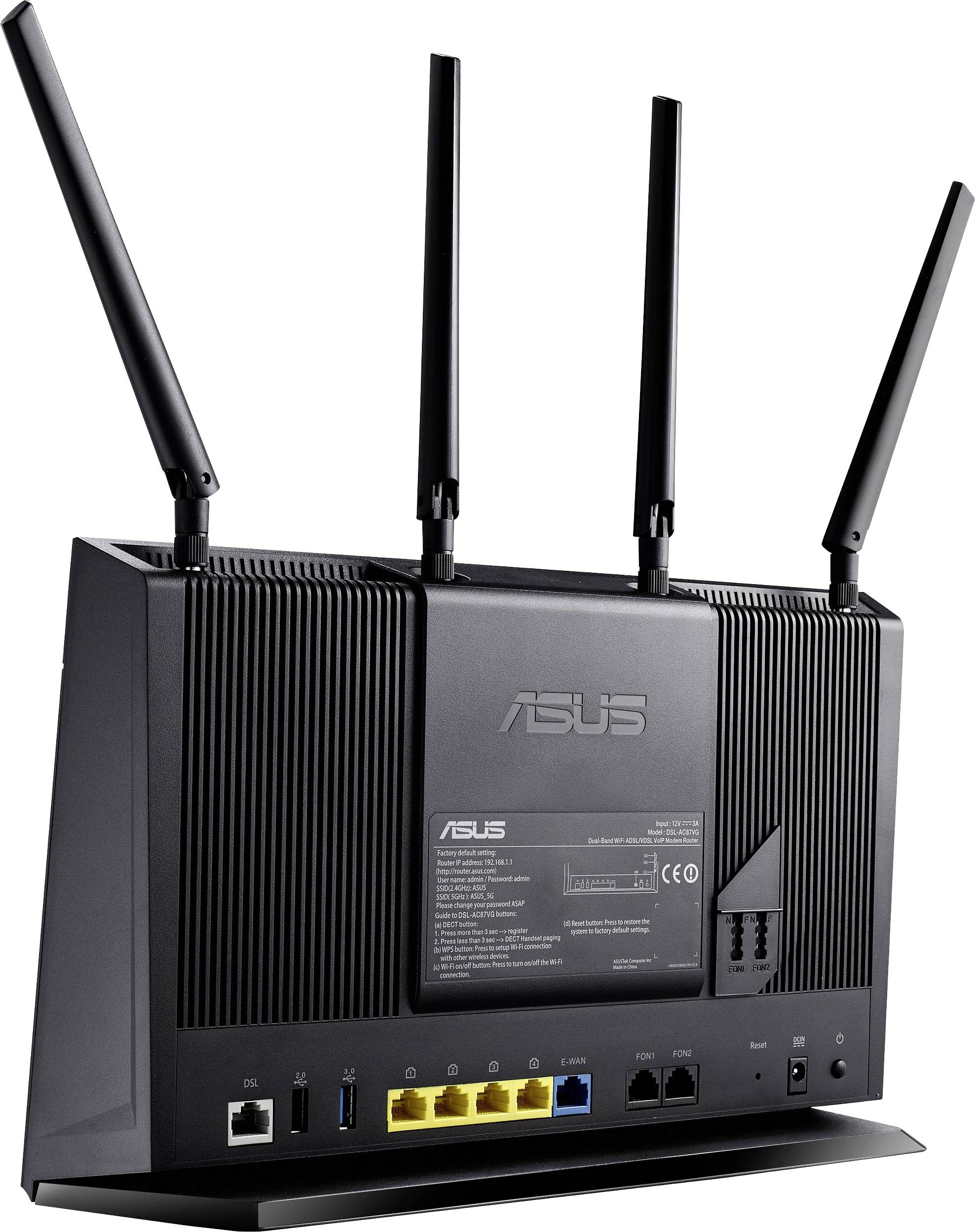 Asus DSL-AC87VG WLAN Router mit Modem Integriertes Modem: VDSL, ADSL2+, ADSL 2.4GHz, 5GHz 2.4 GBit/s