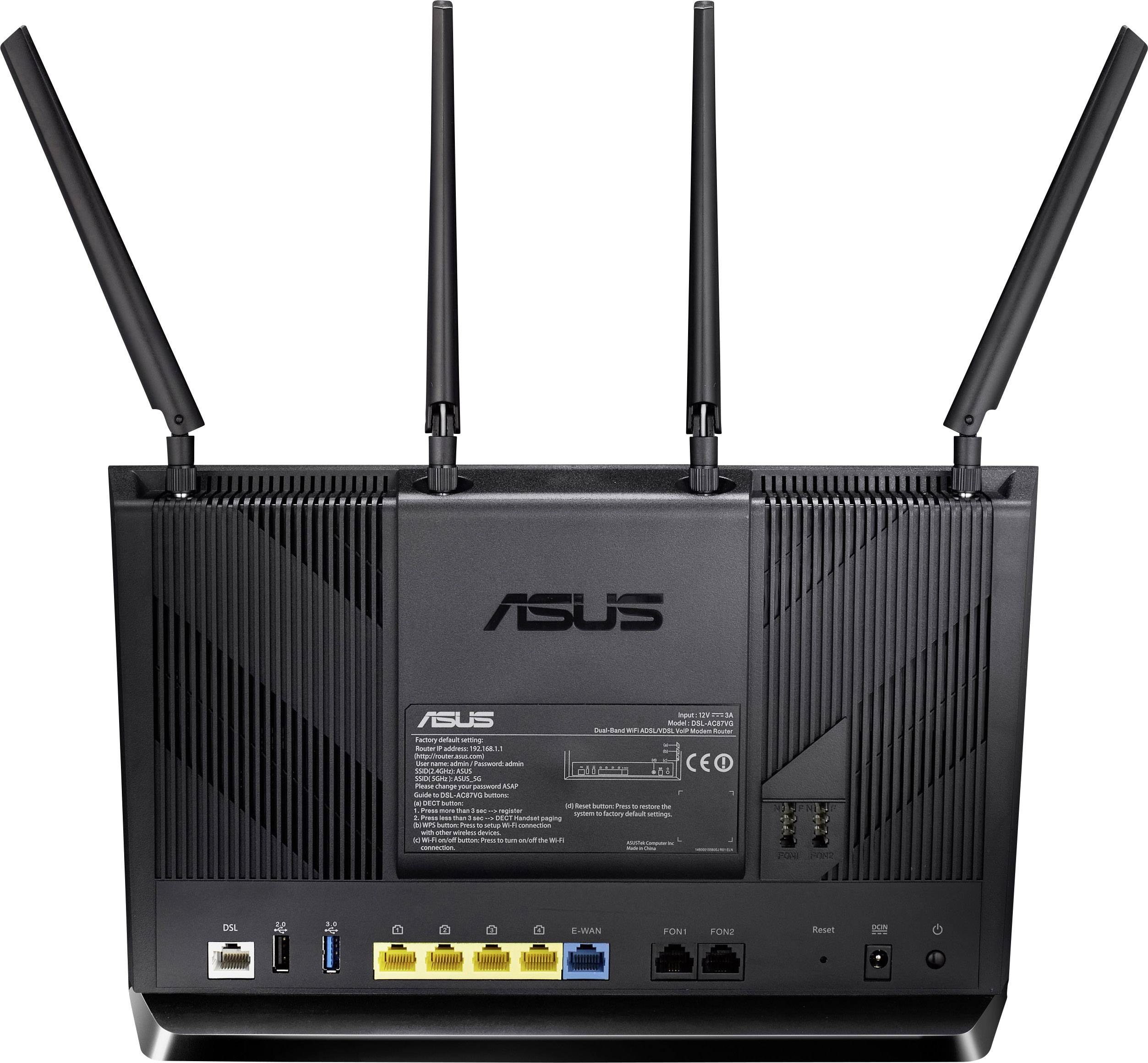 Asus DSL-AC87VG WLAN Router mit Modem Integriertes Modem: VDSL, ADSL2+, ADSL 2.4GHz, 5GHz 2.4 GBit/s