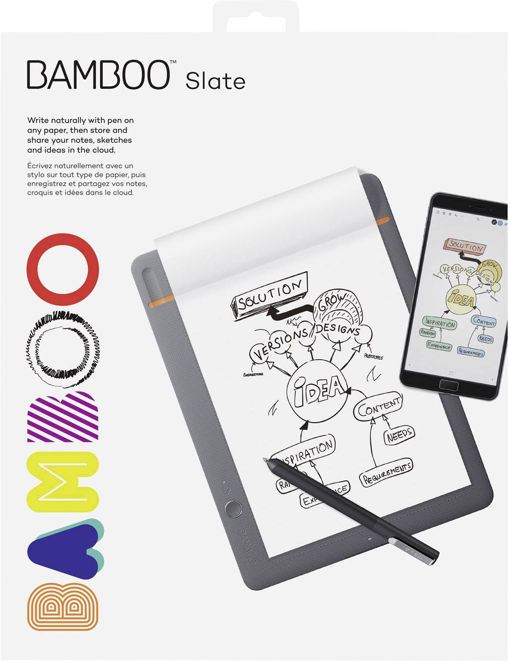 Wacom Bamboo Slate Large Elektronisches Notizbuch Live-Übertragung Grau