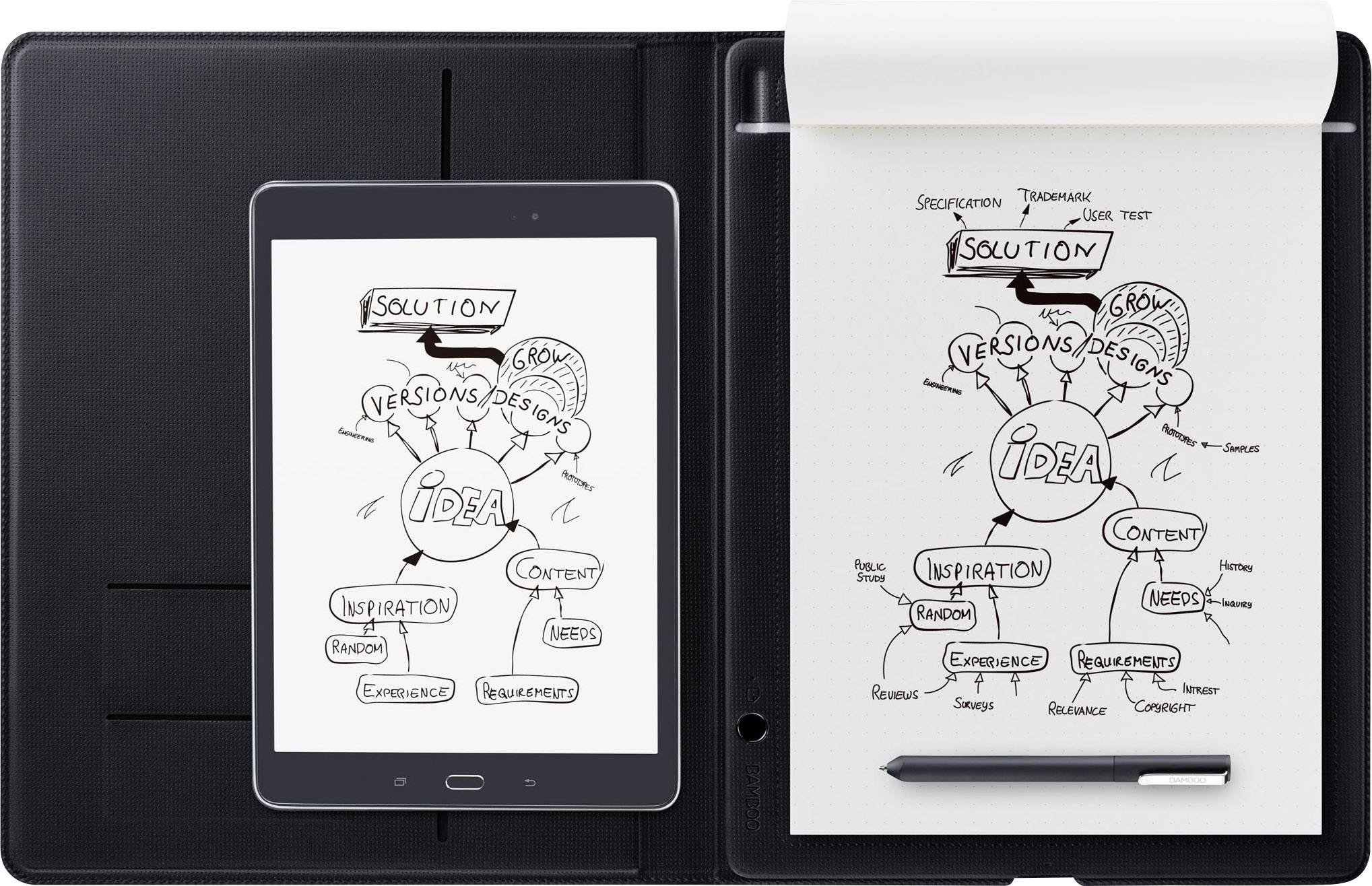 Wacom Bamboo Folio Large Elektronisches Notizbuch Live-Übertragung Grau