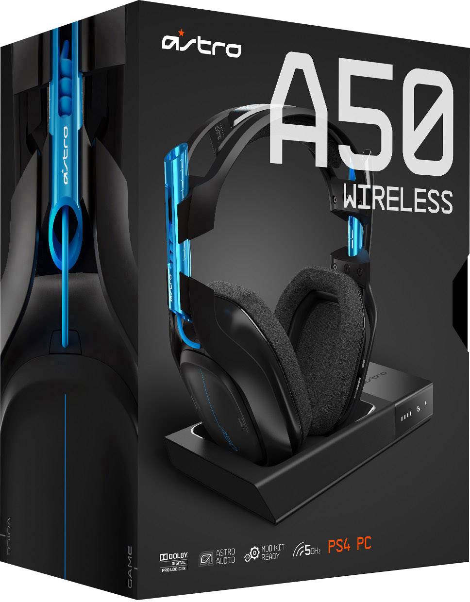 Astro A50 Gaming Headset schnurlos Over Ear Schwarz, Blau