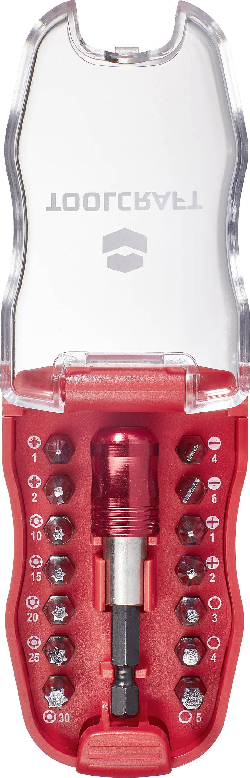 TOOLCRAFT TO-6623460 Bit-Set 15teilig Kreuzschlitz Phillips, Kreuzschlitz Pozidriv, Innen-Sechskant, Innen-Sechsrund (TX)