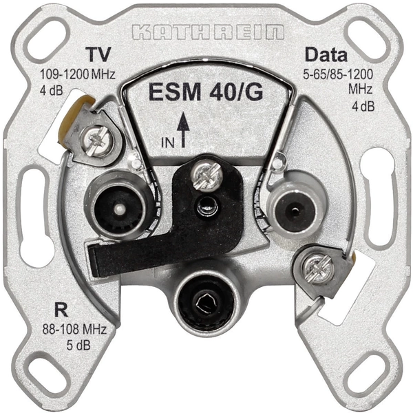 Kathrein ESM 40/G Antennendose TV, UKW, Data Unterputz Einzelanschlussdose Kathrein ESM 40/G Antennendose TV, UKW, Data Unterputz Einzelanschlussdose