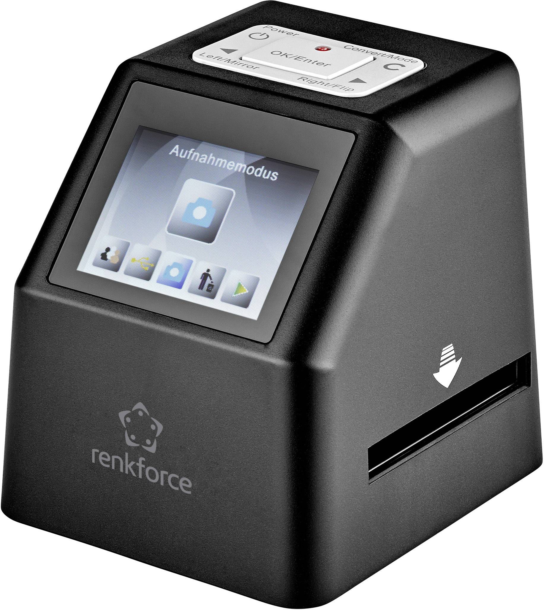 Renkforce DS100-5M Diascanner, Negativscanner Digitalisierung ohne PC, Display, Speicherkarten-Steckplatz, TV-Ausgang
