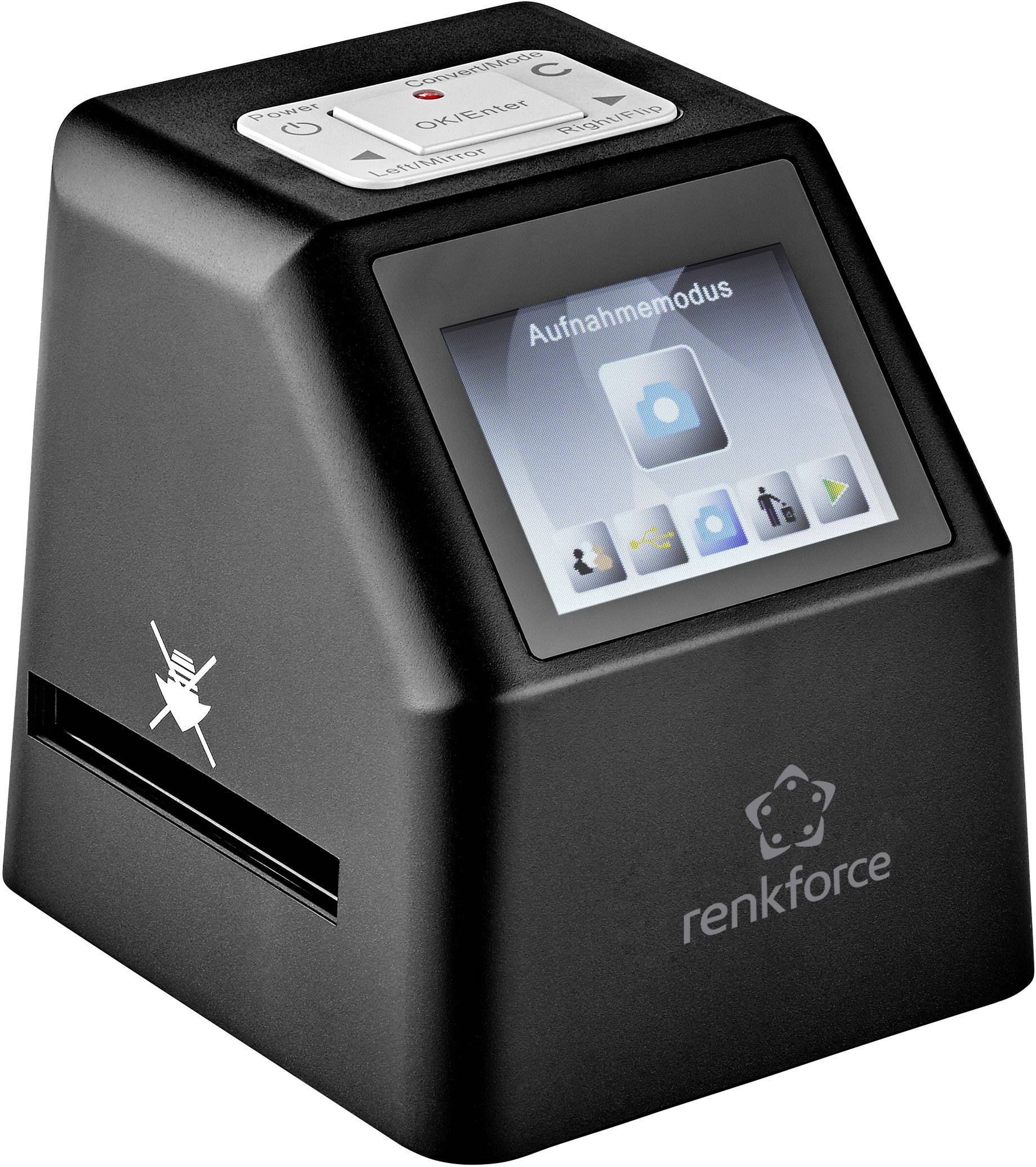 Renkforce DS100-5M Diascanner, Negativscanner Digitalisierung ohne PC, Display, Speicherkarten-Steckplatz, TV-Ausgang