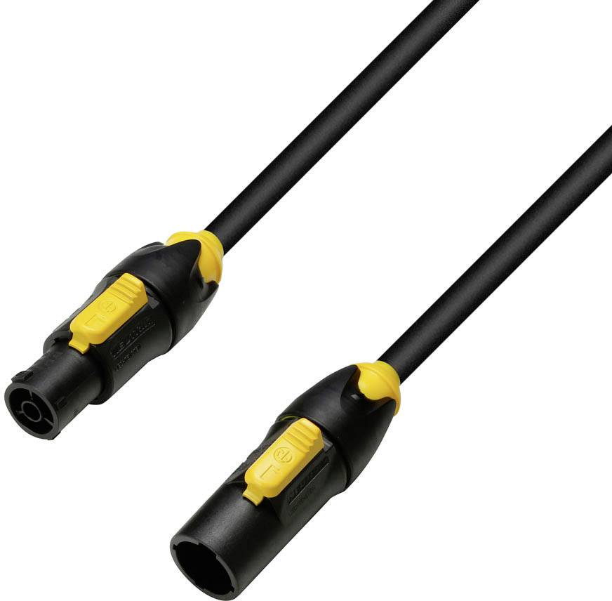 Adam Hall 8101 TCONL 0500 IP65 Strom Anschlusskabel [1x PowerCon-Buchse - 1x PowerCon-Stecker] 5.00m Schwarz, Gelb