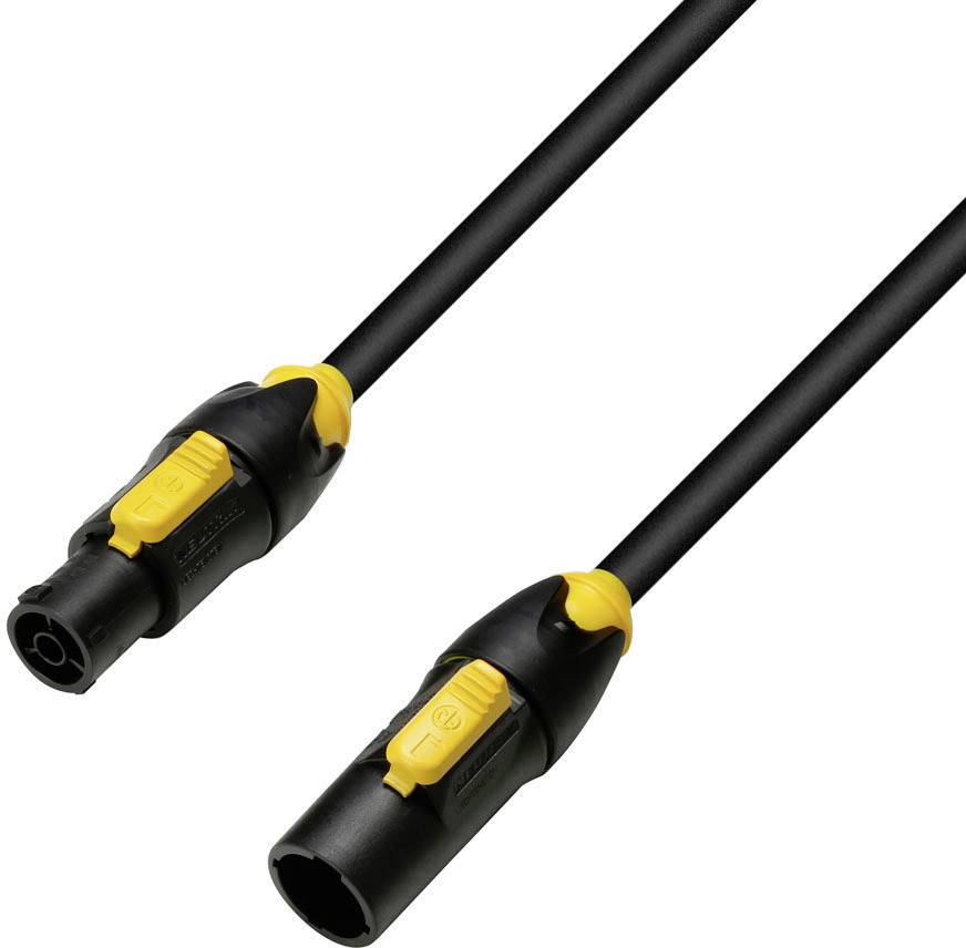 Adam Hall 8101 TCONL 1000 IP65 Strom Anschlusskabel [1x PowerCon-Buchse - 1x PowerCon-Stecker] 10.00 m Schwarz, Gelb