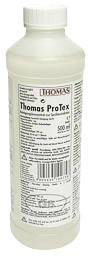 Flasche mit Aufschrift 'Thomas ProTex'. Enthält 500 ml Teppich-Pflegemittel zur Reinigung und Pflege von Teppichen.