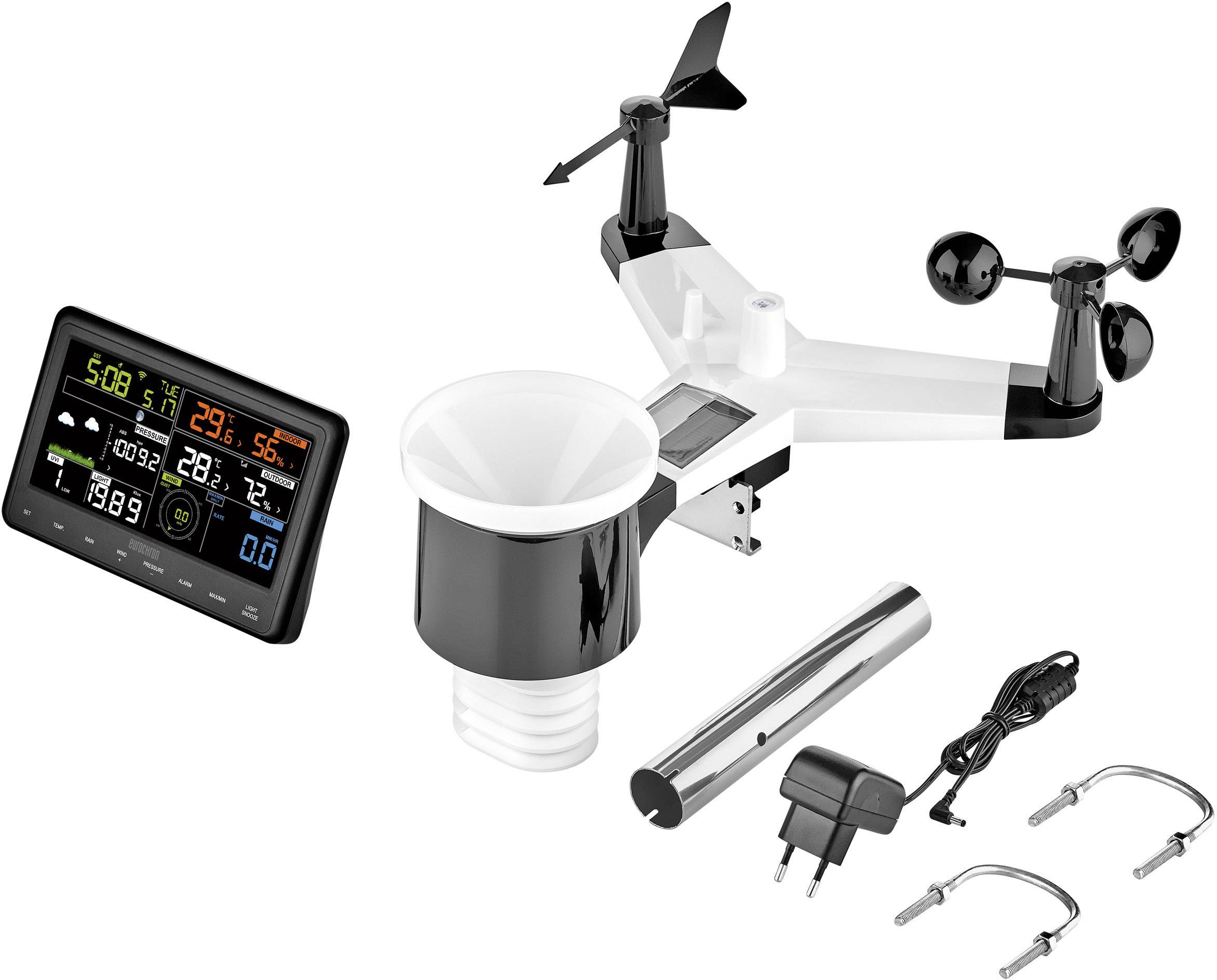 Eurochron EFWS 2900 Funk-Wetterstation Vorhersage für 12 bis 24 Stunden