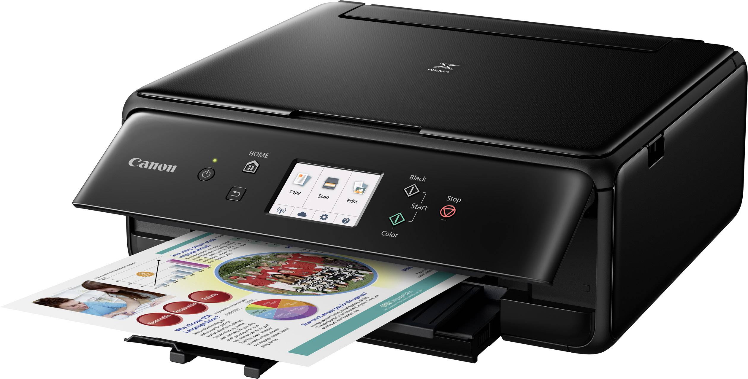 Canon PIXMA TS6050 Multifunktionsdrucker Tintenstrahl Farbe A4 Drucker, Scanner, Kopierer WLAN, Duplex