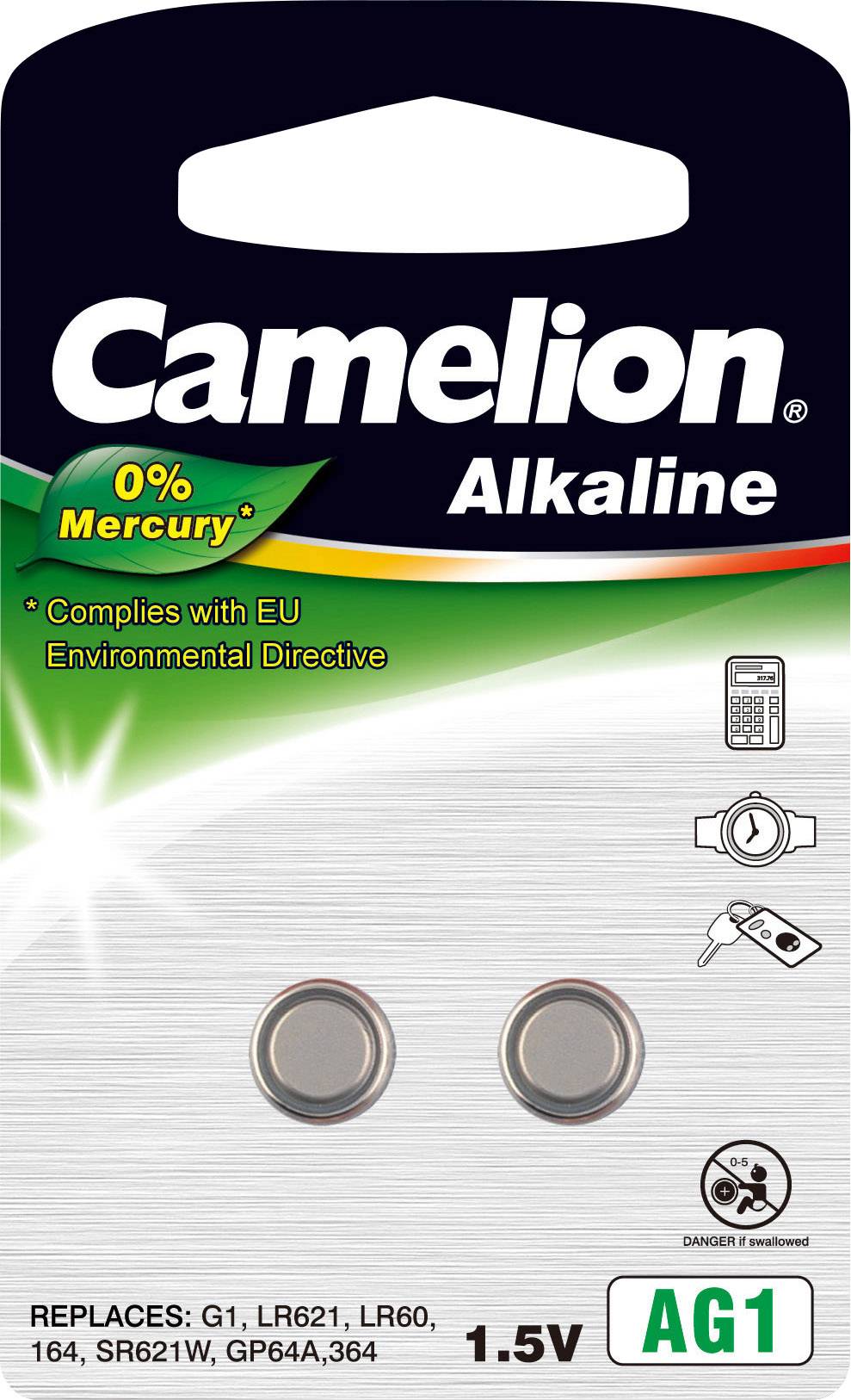Camelion Knopfzelle LR60 1.5 V 2 St. 14 mAh Alkali-Mangan AG1