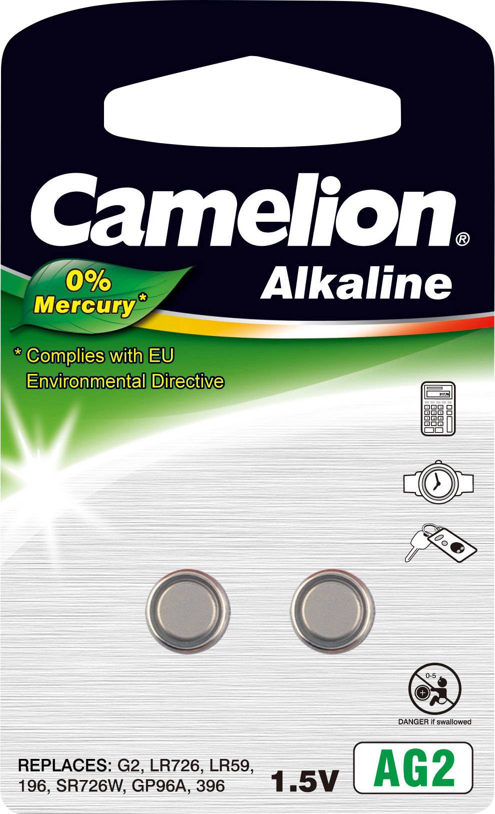 Camelion Knopfzelle LR59 1.5 V 2 St. 25 mAh Alkali-Mangan AG2