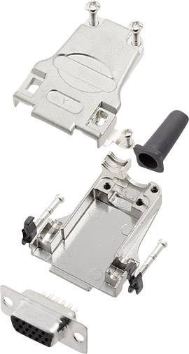 Encitech DTZF09-HDS15-K 6355-0063-11 D-SUB Buchsenleisten-Set 180° Polzahl: 15 Lötkelch 1 Set