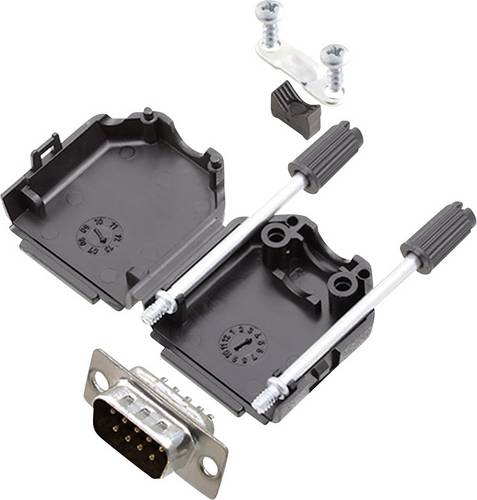 Encitech DPPK09-BK-DMP-K 6355-0054-01 D-SUB Stiftleisten-Set 180 ° Polzahl: 9 Lötkelch 1 Set