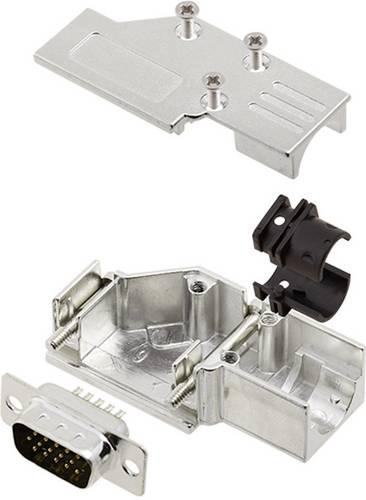 Encitech DCMR-FK-09-HDP15-K 6355-0066-01 D-SUB Stiftleisten-Set 90 ° Polzahl: 15 Lötkelch 1 Set