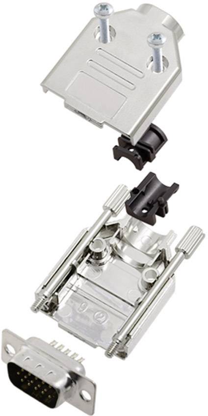 Encitech DTPK09-M-HDP15-K 6355-0056-01 D-SUB Stiftleisten-Set 180° Polzahl: 15 Lötkelch 1 Set