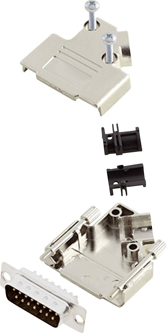 Encitech D45PK-M-15-DBP-K 6355-0009-02 D-SUB Stiftleisten-Set 45° Polzahl: 15 Lötkelch 1 Set