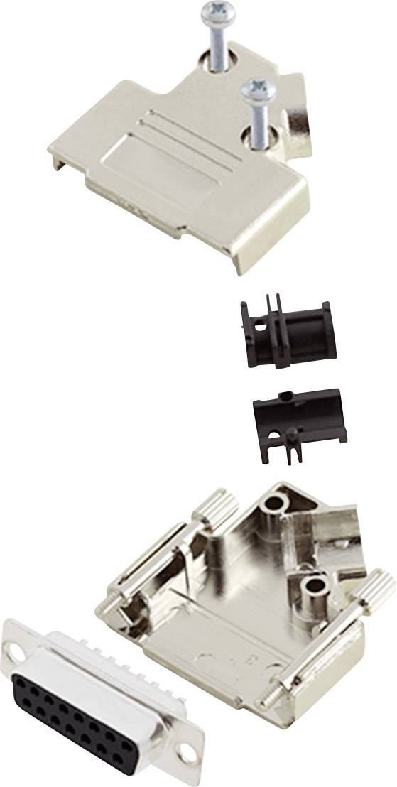 Encitech D45PK-M-15-DBS-K 6355-0009-12 D-SUB Buchsenleisten-Set 45° Polzahl: 15 Lötkelch 1 Set