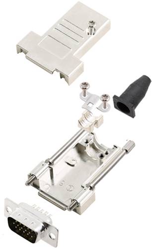 Encitech DTSL09-T-JSRG+HDP15-K 6355-0041-01 D-SUB Stiftleisten-Set 180 ° Polzahl: 15 Lötkelch 1 Set