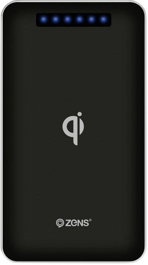 ZENS Induktions-Powerbank 2000 mA Qi Wireless Charger ZEPB01B00 4500 mAh Ausgänge Induktionslade-Standard, USB Schwarz, Silber
