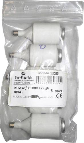 5095 Diazed-Sicherung Sicherungsgröße = DII 10 A, 6A 500V 5St.