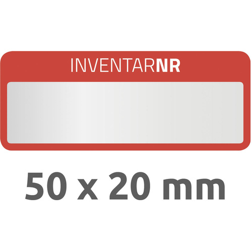 Avery-Zweckform 6907 Etiketten 50 x 20 mm Polyester-Folie Silber, Rot 50 St. Permanent Inventar-Etiketten