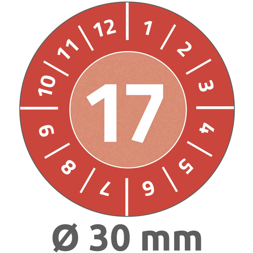 Avery-Zweckform Prüfplakette 6938 17 2017 Rot (Ø) 30 mm 80 St.