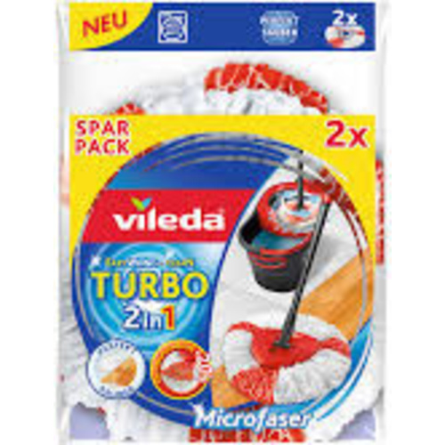 Vileda 166143 Turbo Easy Wring & Clean Wischmop Ersatzkopf 2er Pack Ersatzaufsatz 2 St.