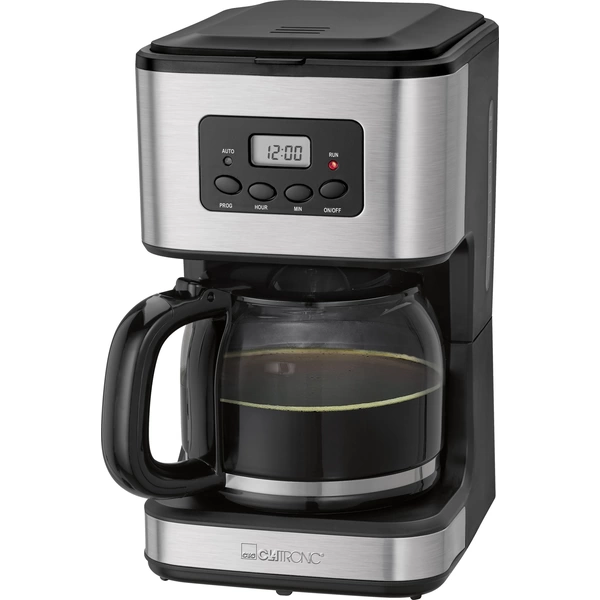 Clatronic KA 3642 Kaffeemaschine Schwarz, Edelstahl Fassungsvermögen Tassen=14 Timerfunktion, Display Clatronic KA 3642 Kaffeemaschine Schwarz, Edelstahl Fassungsvermögen Tassen=14 Timerfunktion, Display