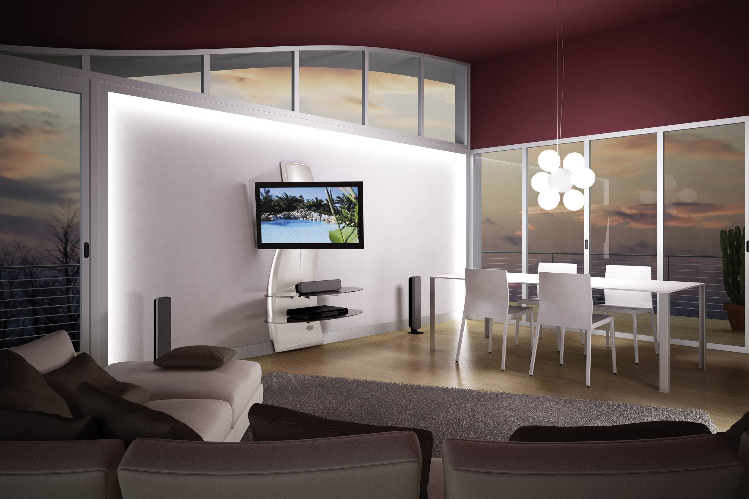 Meliconi Ghost Design 2000 Rotation White TV-Wandhalterung 81,3cm (32") - 160,0cm (63") Neigbar+Schwenkbar, Rotierbar