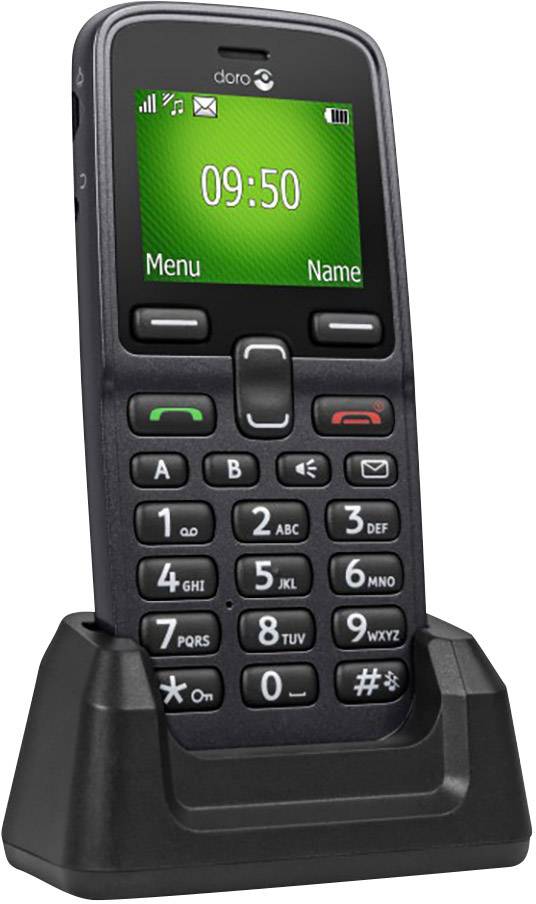 Doro 5030 Senioren-Handy mit Ladestation, SOS Taste Graphit