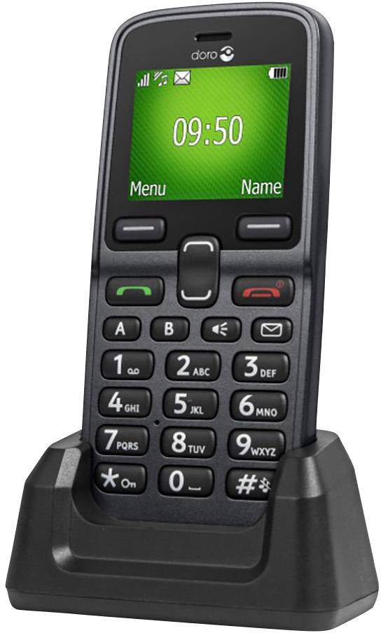 Doro 5030 Senioren-Handy mit Ladestation, SOS Taste Graphit