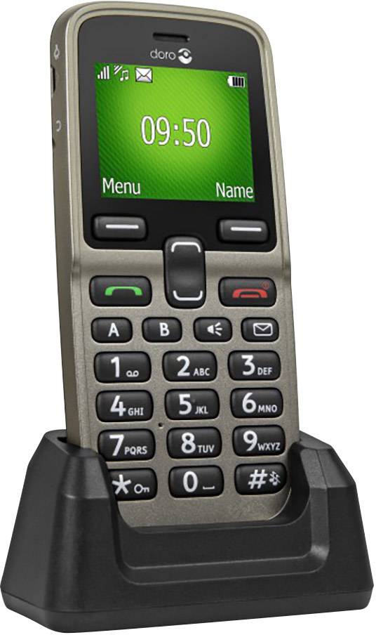 Doro 5030 Senioren-Handy mit Ladestation, SOS Taste Champagner