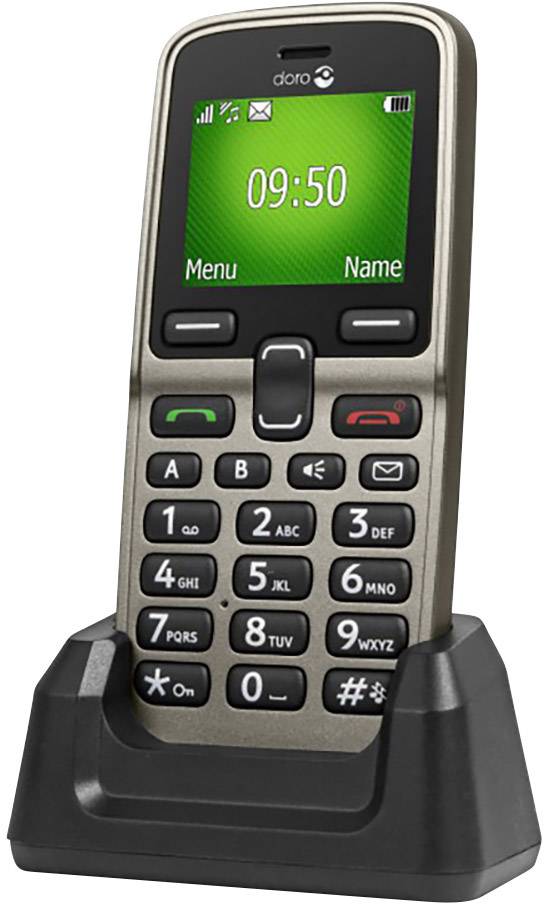 Doro 5030 Senioren-Handy mit Ladestation, SOS Taste Champagner