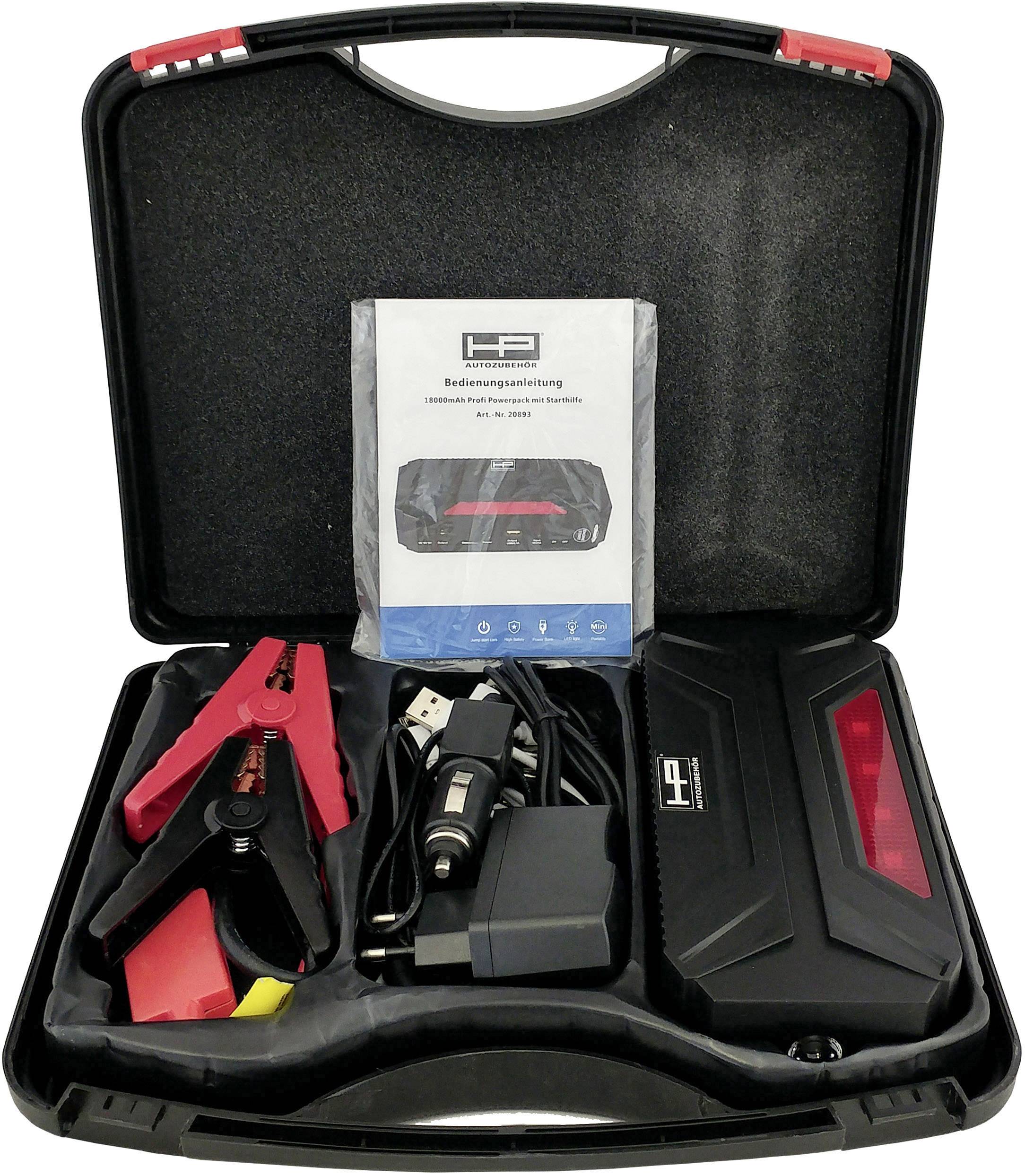 HP Autozubehör Schnellstartsystem Profi Powerpack 20893 Starthilfestrom (12 V)=300 A 12 V-Ausgang 1x, Arbeitsleuchte, Elektronikschutz, Ladezustands