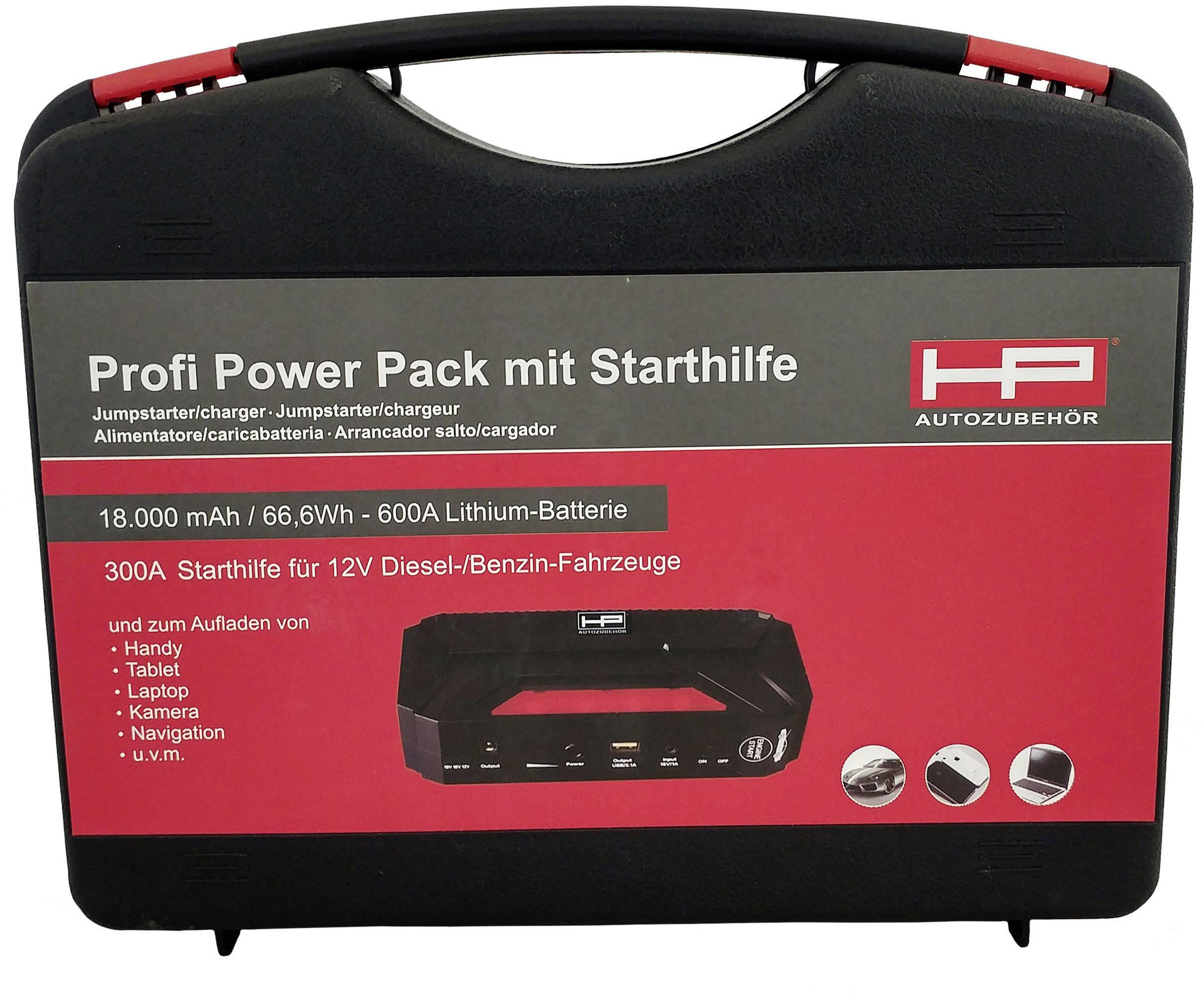HP Autozubehör Schnellstartsystem Profi Powerpack 20893 Starthilfestrom (12 V)=300 A 12 V-Ausgang 1x, Arbeitsleuchte, Elektronikschutz, Ladezustands