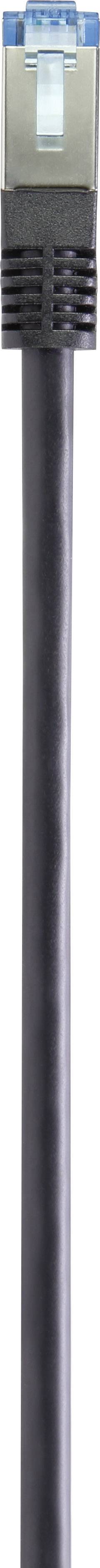 Renkforce RF-4534776 RJ45 Netzwerkkabel, Patchkabel CAT 6a S/FTP 1.00m Schwarz öl- und abriebfest, Flammwidrig, vergoldete