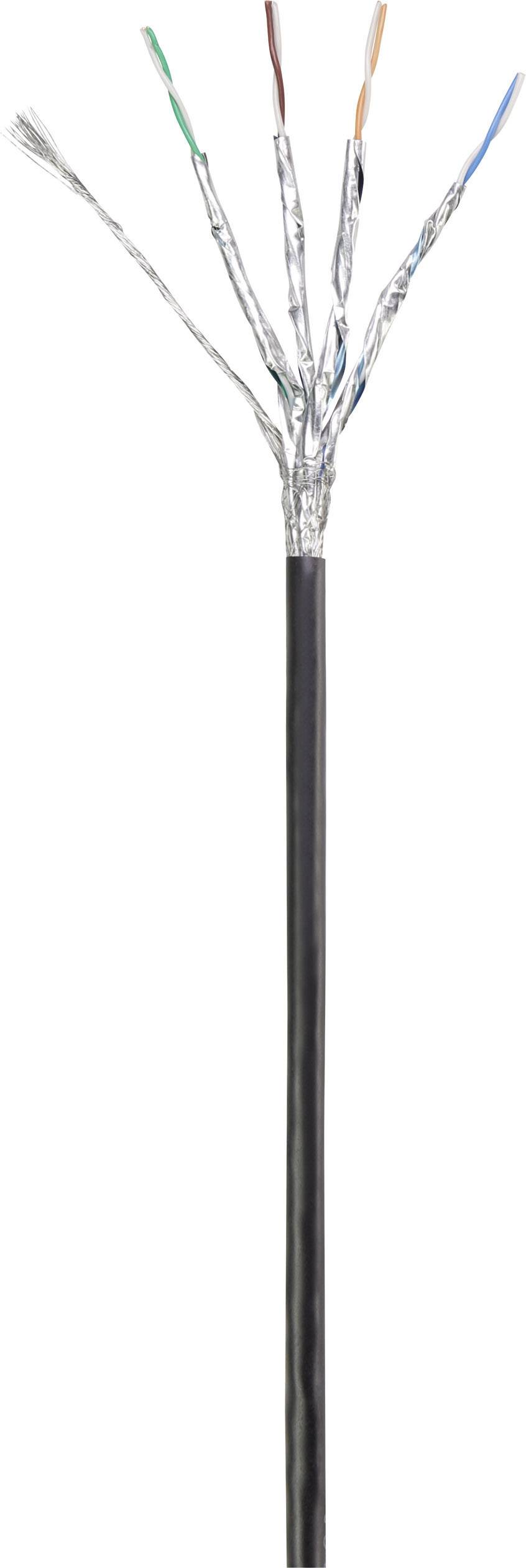 Renkforce RF-4534776 RJ45 Netzwerkkabel, Patchkabel CAT 6a S/FTP 1.00m Schwarz öl- und abriebfest, Flammwidrig, vergoldete