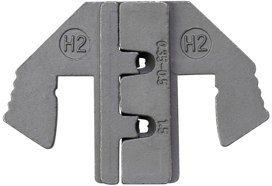 Metallklinge mit der Aufschrift 'H2' und Markierungen '0.35-0.5' und '1.5'. Entworfen für Präzisionsarbeit oder spezifische Messaufgaben.