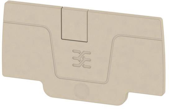 Ein beige Kartenhalter mit einem stilisierten Symbol in der Mitte.