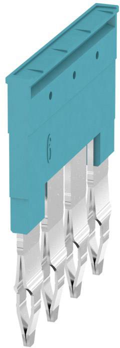 Einzelne Kombinierte Telegärtner RJ45 Keystone Modul Verbinder, flach, bestehend aus einem blauen Polycarbonat-Gehäuse und silbernen Metallkontakten.