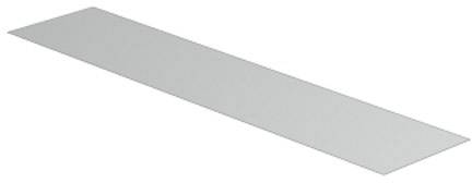 Rechteckiges Metallblech, grau, flach liegend auf weißem Hintergrund. Geeignet für Anwendungen in der Metallverarbeitung.