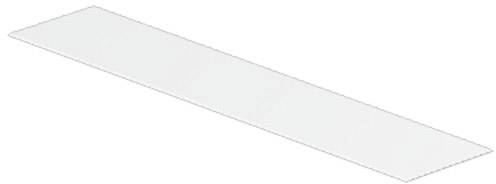 Ein langes, schmales, rechteckiges Board in grauer Farbe, möglicherweise ein Regalsystem-Teil, abgebildet in schräger Draufsicht.