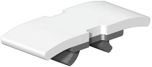 Ein weißes, gebogenes Konstruktionsbauteil mit grauen Verbindungsstücken auf der Unterseite, möglicherweise ein Lego-ähnliches Element.