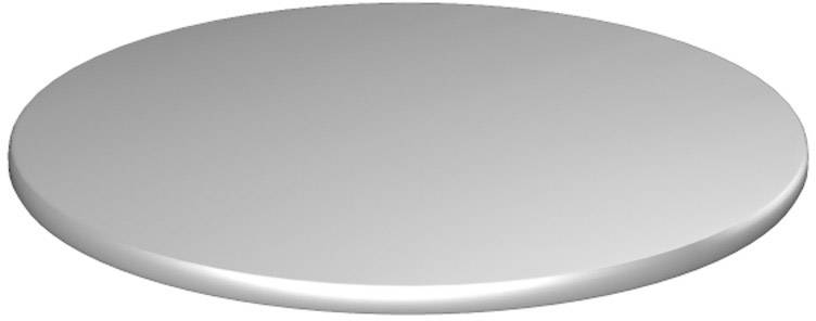 Silberne, runde metallische Oberfläche, flach und glänzend, ohne erkennbares Muster oder Design.