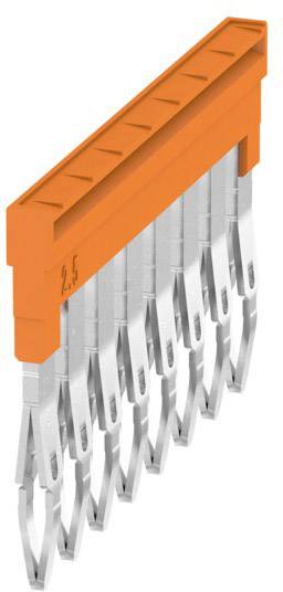 Oranger Steckverbinder mit Metallstiften, gekennzeichnet mit '2,5'.