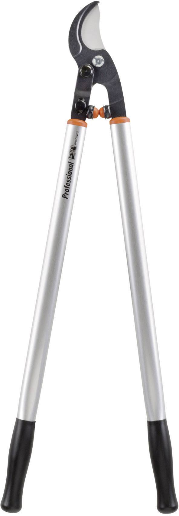 Gartenschere mit langen Griffen und einer schwarzen Klinge, geeignet zum Schneiden von dicken Ästen und Sträuchern.