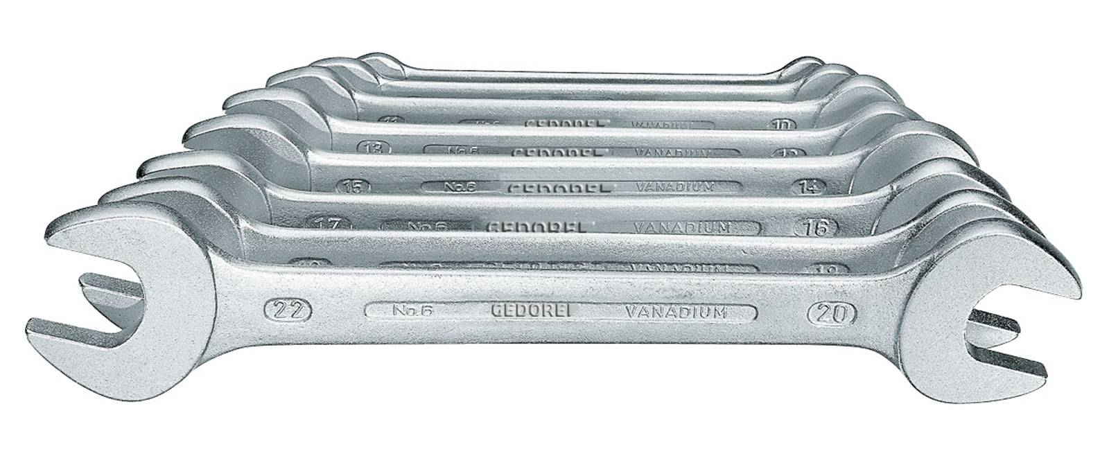 Doppelmaulschlüsselsatz 6-8 8-tlg.SW6-22mm CV-Stahl verchr.GEDORE
