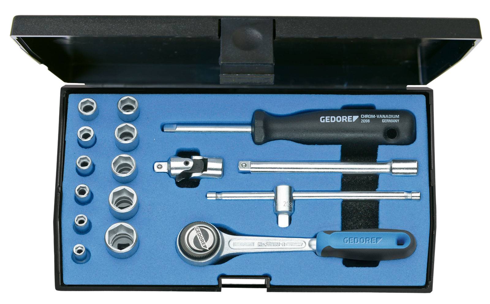 Steckschlüsselsatz 20 EMU-3 16-tlg.1/4 Zoll SW 4-13mm Z.72 6KT GEDORE