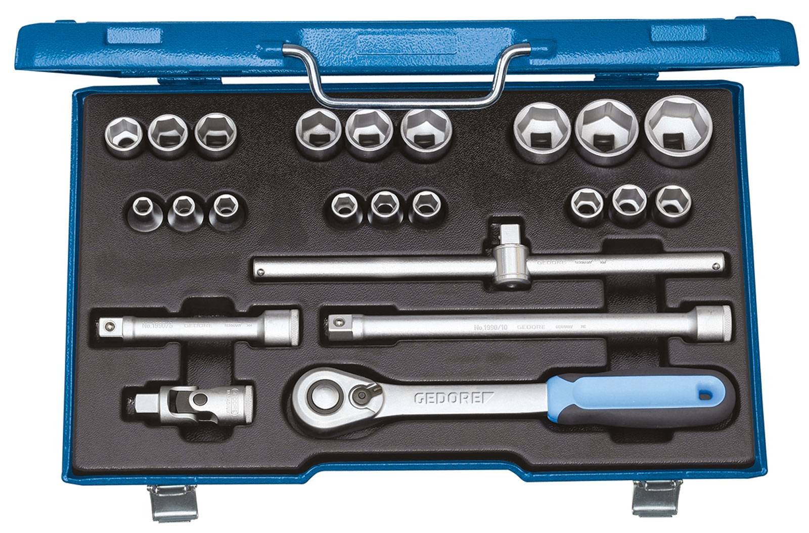 Steckschlüsselsatz 19 EMU-20 23-tlg.1/2 Zoll SW 8-32mm Z.60 6KT GEDORE